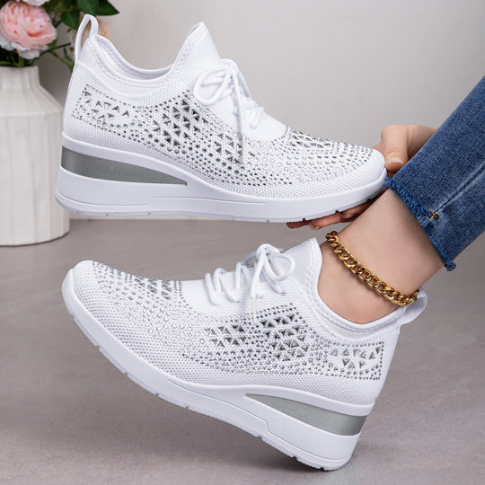 Damen Sneakers mit funkelnden Strass-Details und atmungsaktivem Obermaterial EB