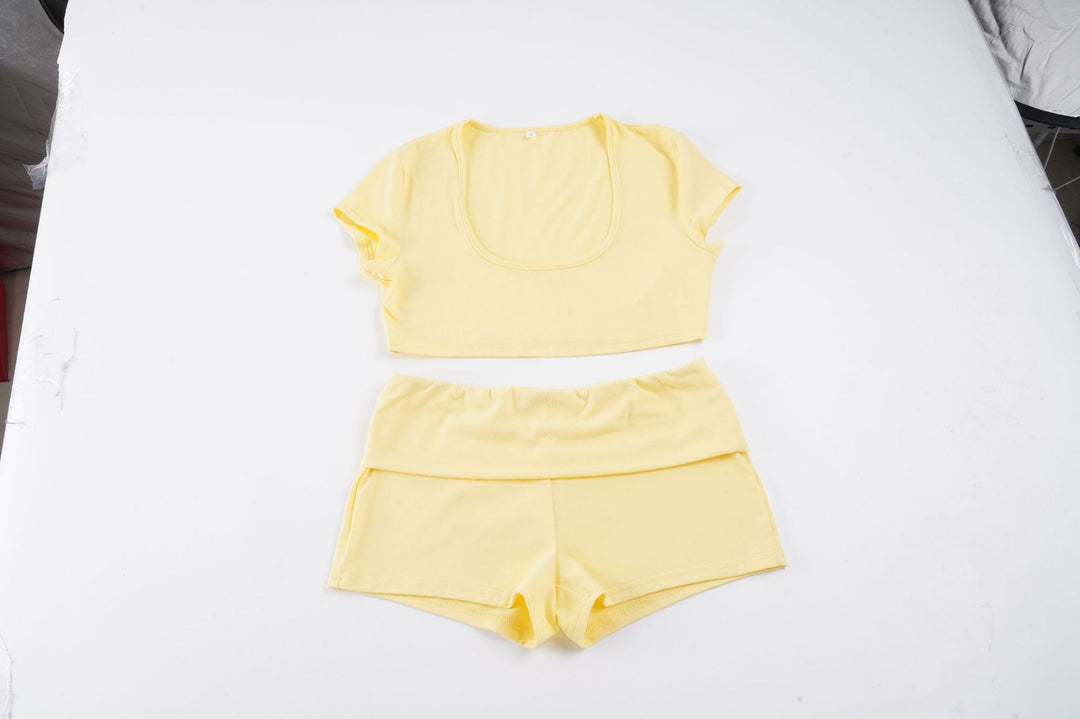 Damen Crop-Top und Shorts Set EB