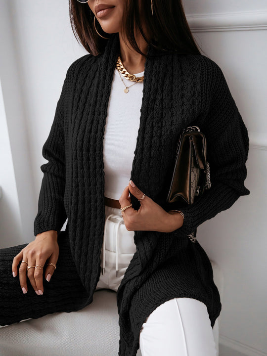 Damen Strick-Cardigan mit strukturiertem Muster und offenem Schnitt EB