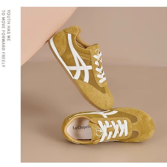 Damen Komfortable Sneaker mit atmungsaktivem Mesh und Wildlederoberfläche EB