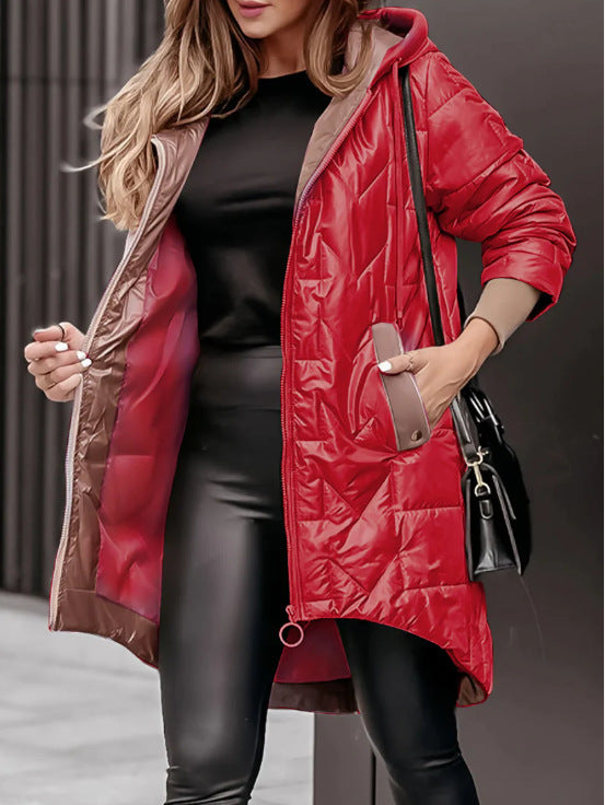 Damen Lässige Steppjacke mit hohem Kragen und praktischen Taschen EB