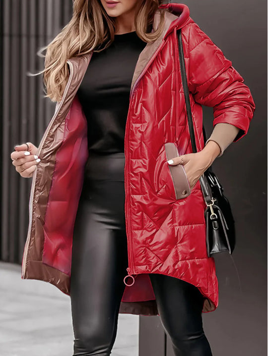 Damen Lässige Steppjacke mit hohem Kragen und praktischen Taschen EB