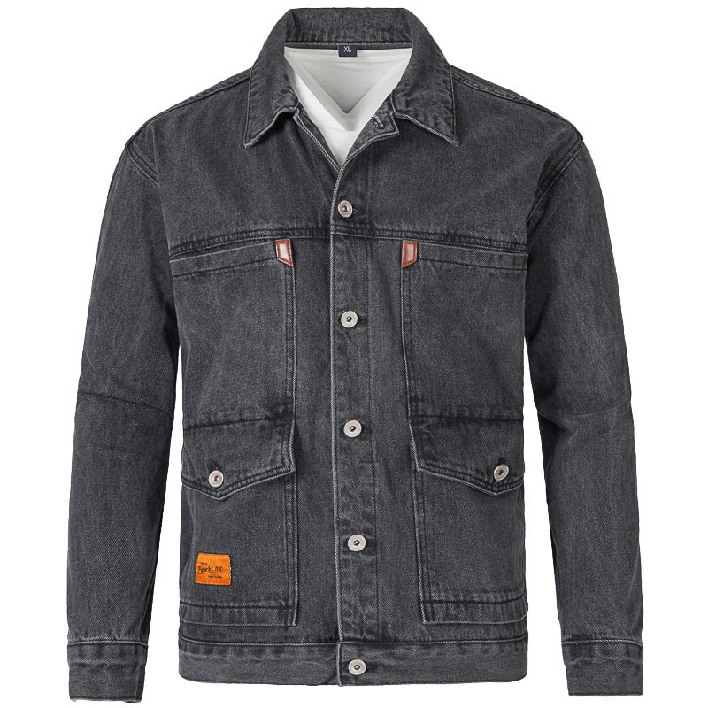 Herren Jeansjacke im modernen Slim-Fit Design mit praktischen Taschen und robusten Nieten EB