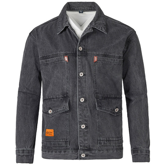 Herren Jeansjacke im modernen Slim-Fit Design mit praktischen Taschen und robusten Nieten EB