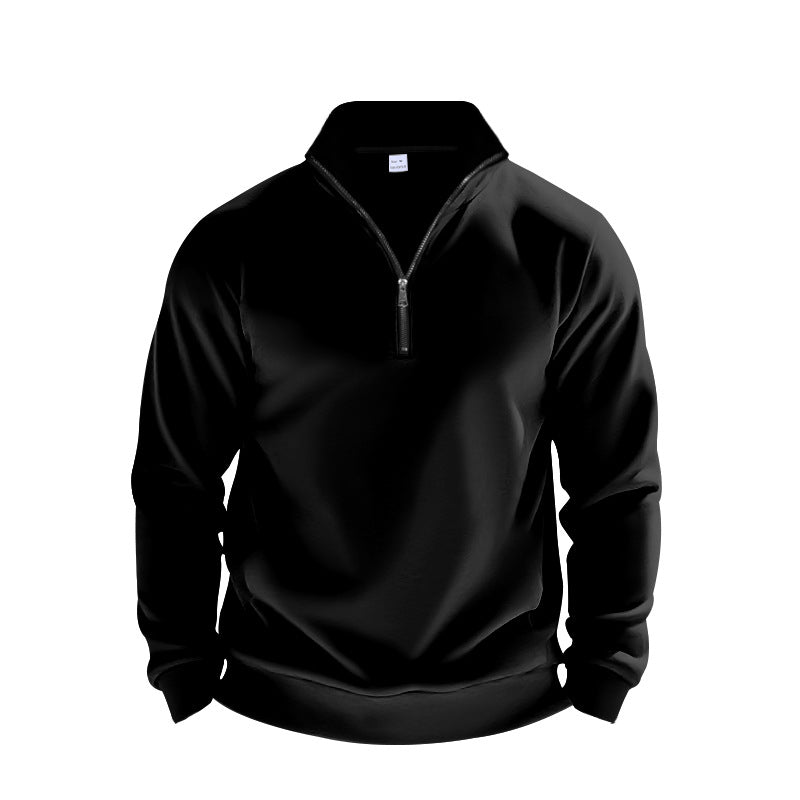 Herren Sweatpullover mit halbem Reißverschluss und atmungsaktiver Struktur EB