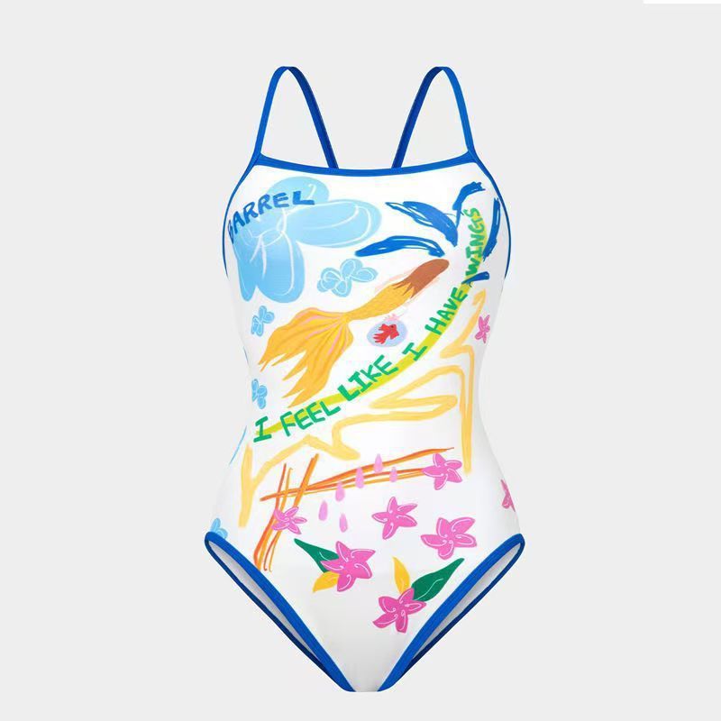 Damen Einteiler Badeanzug mit kreativem grafischen Design EB