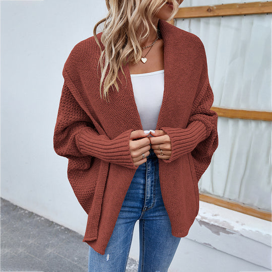 Damen Strickjacke mit offenem Schnitt und voluminösen Ärmeln EB