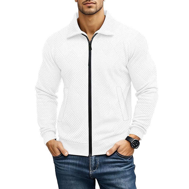 Herren bequeme und stylische Kapuzenjacke mit strukturiertem Gewebe EB