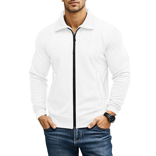 Herren bequeme und stylische Kapuzenjacke mit strukturiertem Gewebe EB