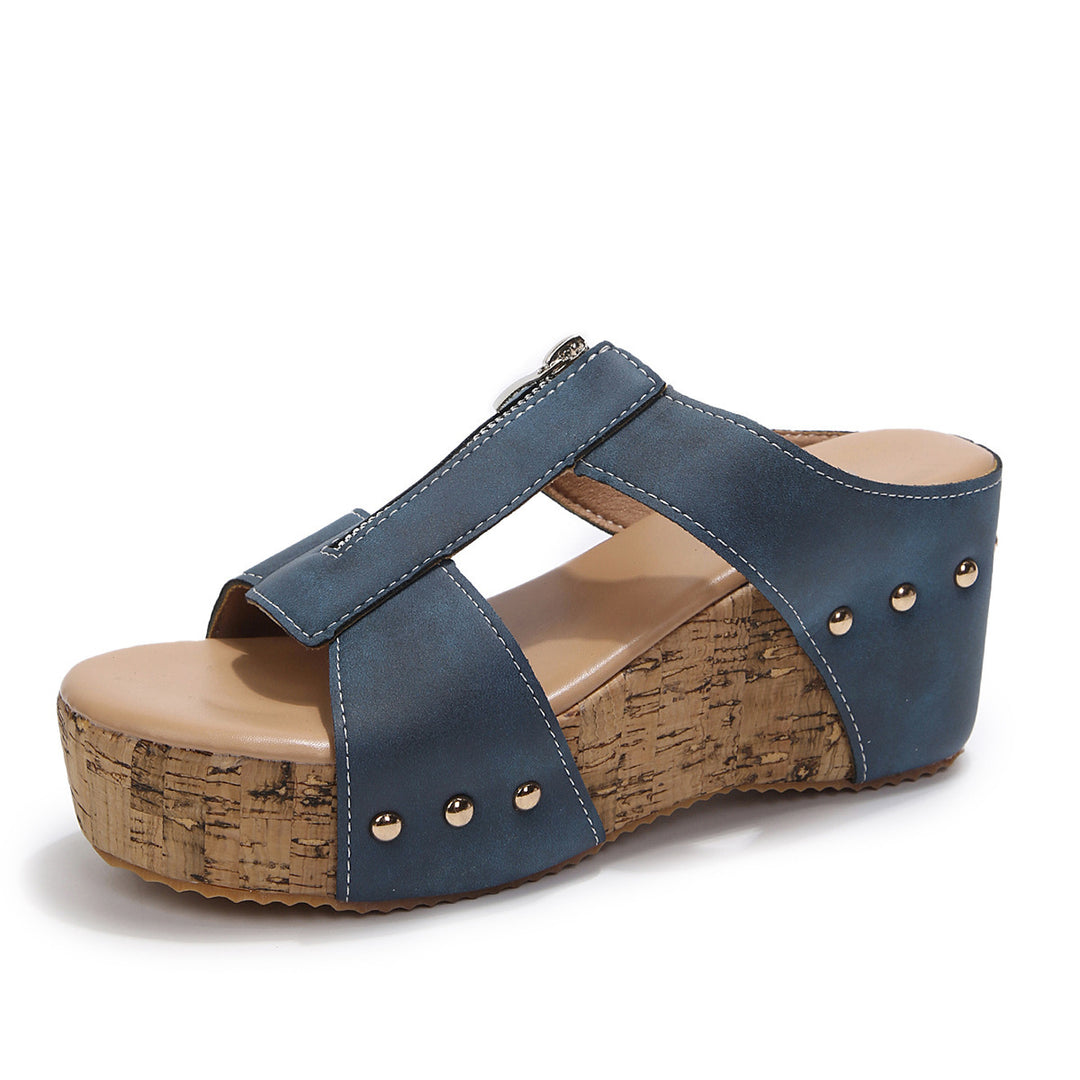 Damen Wedge-Pantoletten mit verstellbarem Riemendesign und komfortablem Fußbett EB