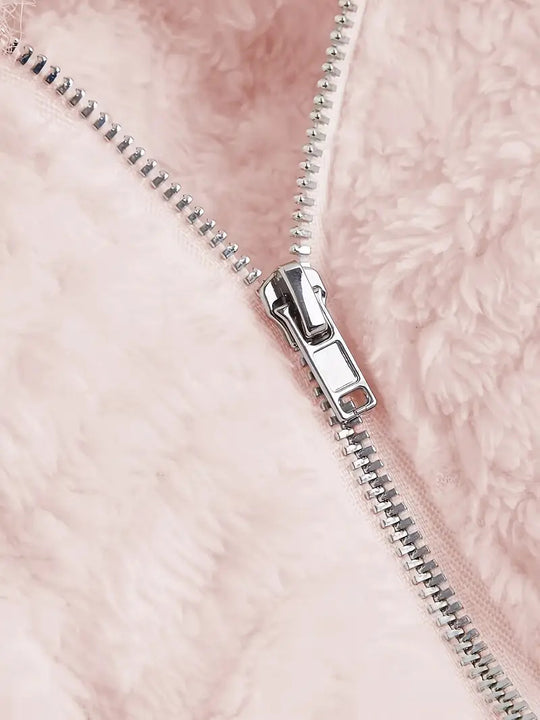 Damen Kuschelige Fleecejacke mit angeschnittenem Schnitt und Kapuze EB