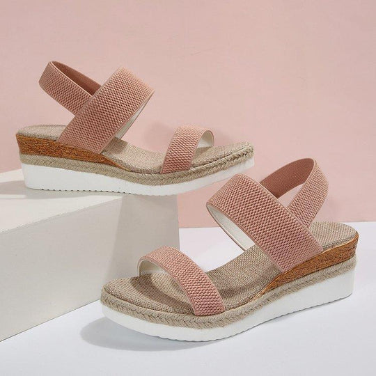 Damen Wedge-Sandalen mit verstellbaren Riemen und komfortablem Fußbett EB