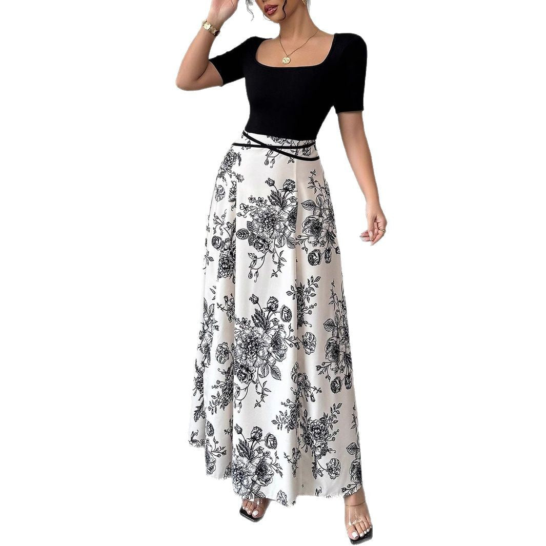 Damen Eleganter Maxirock mit floralem Muster EB