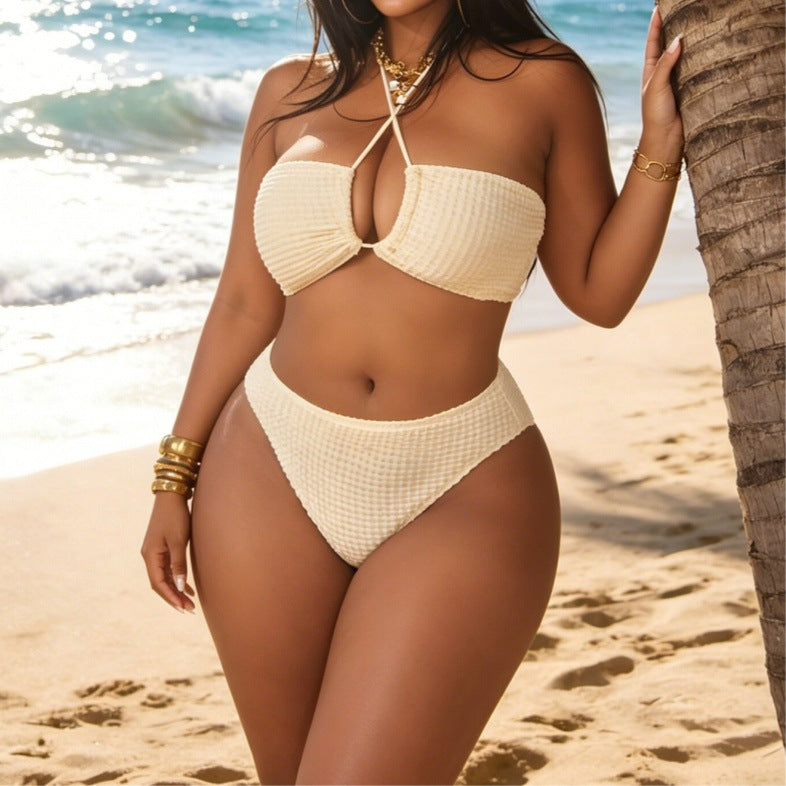 Damen Bandeau-Bikini mit asymmetrischem Rock EB