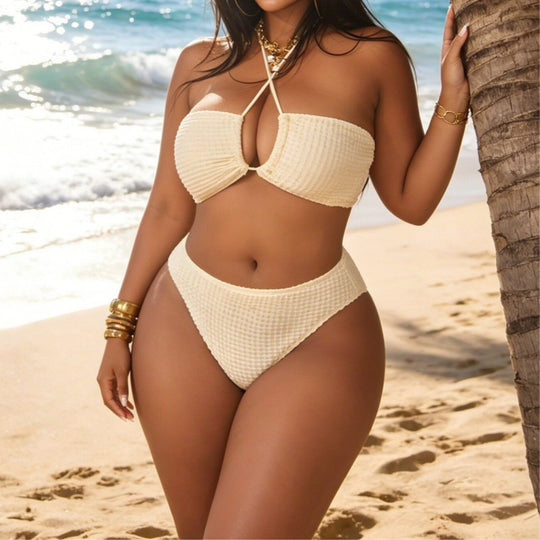 Damen Bandeau-Bikini mit asymmetrischem Rock EB