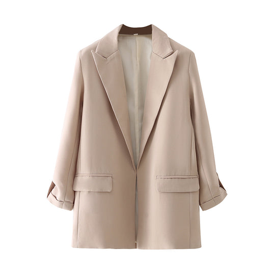 Damen elegante Blazerjacke mit modernem Schnitt und strukturiertem Gewebe EB