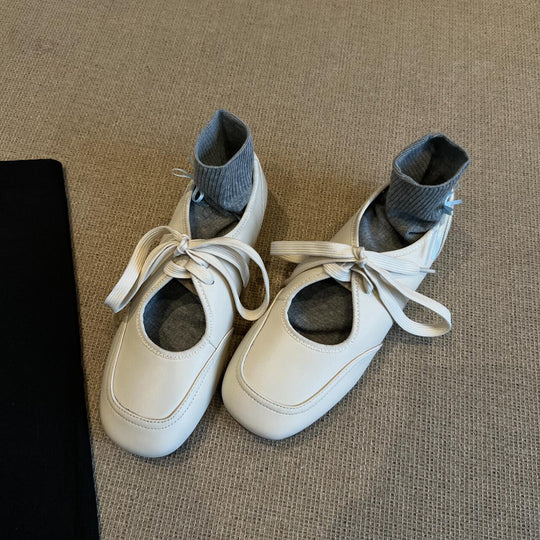 Damen modische Ballerinas mit integriertem Sockenkomplettsystem EB