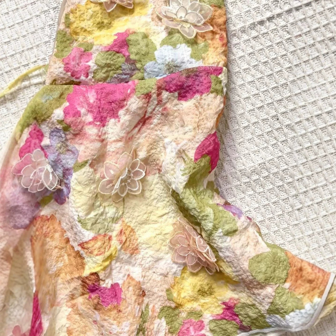 Damen Verspielt bedrucktes Chiffon-Oberteil EB