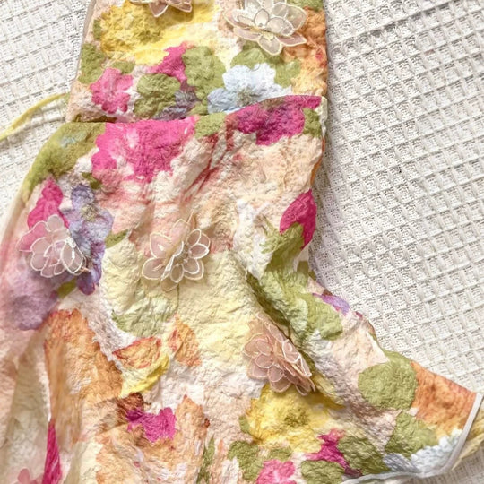 Damen Verspielt bedrucktes Chiffon-Oberteil EB
