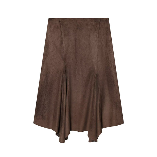 Damen A-linien Rock aus weichem Wildlederimitat mit elegantem Fall EB