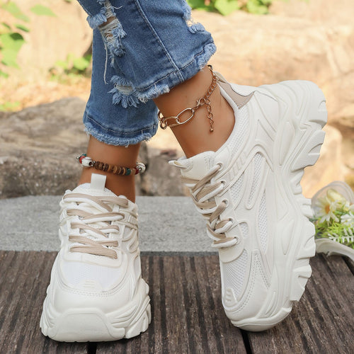 Damen Chunky Sneakers mit dämpfender Sohle und atmungsaktivem Obermaterial EB