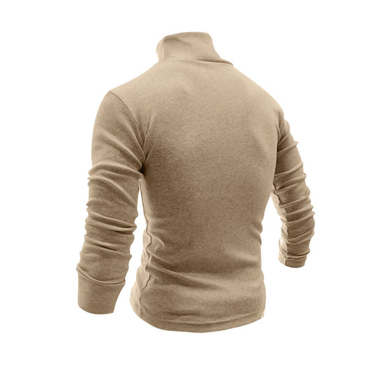 Herren Rollkragenpullover aus weichem Baumwollmix mit strukturierter Oberfläche EB