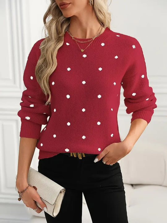 Damen modischer Pullover mit punktuellem Design EB