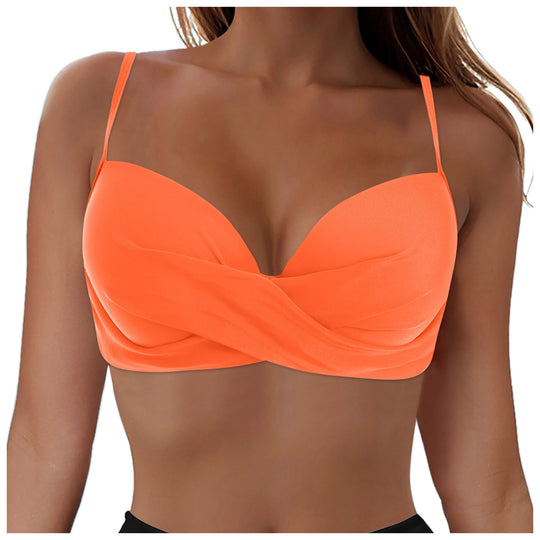 Damen Elegantes Bikinioberteil mit Wickeldesign EB