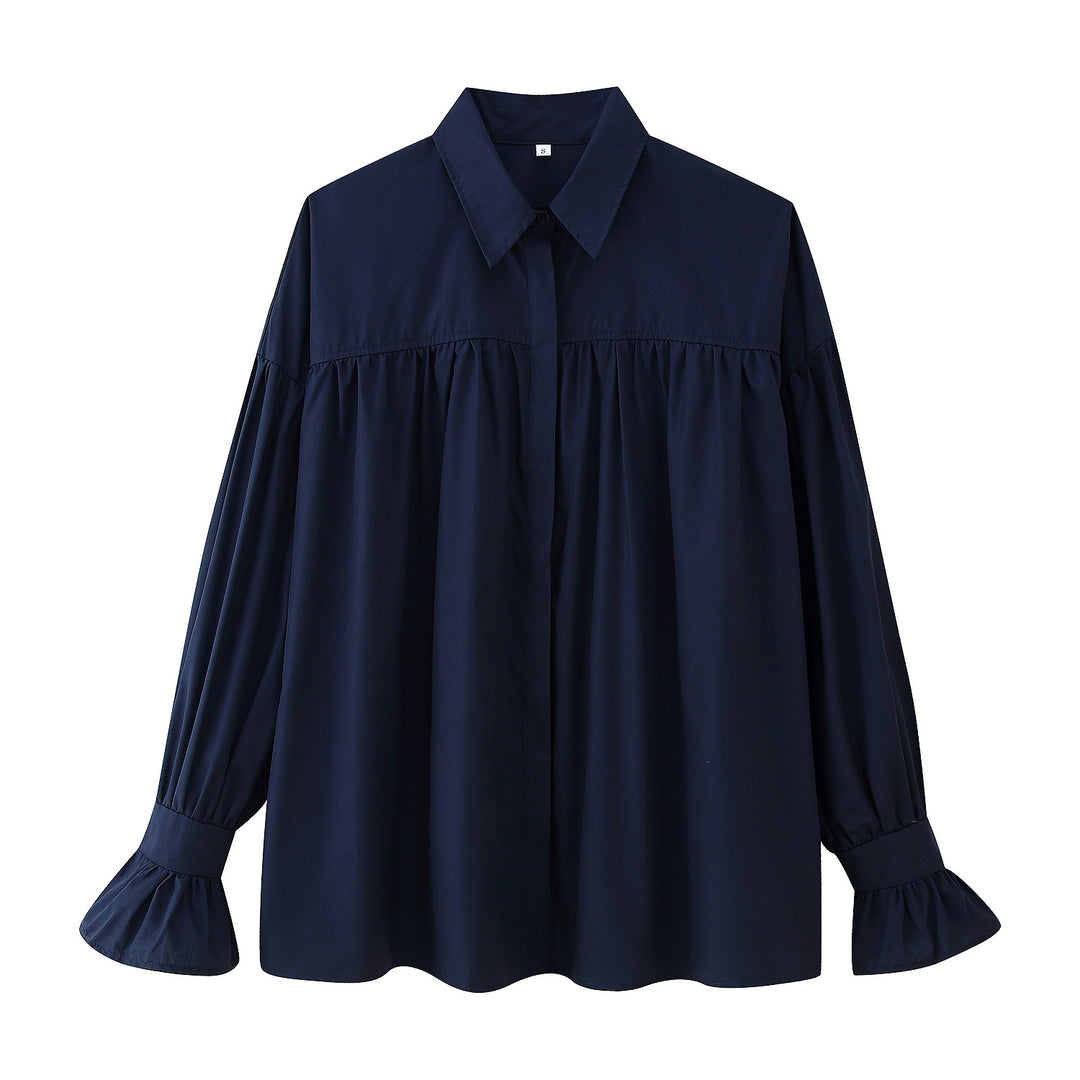 Damen elegante Bluse mit Rüschendetails EB