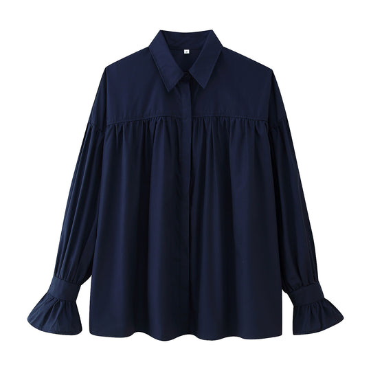 Damen elegante Bluse mit Rüschendetails EB