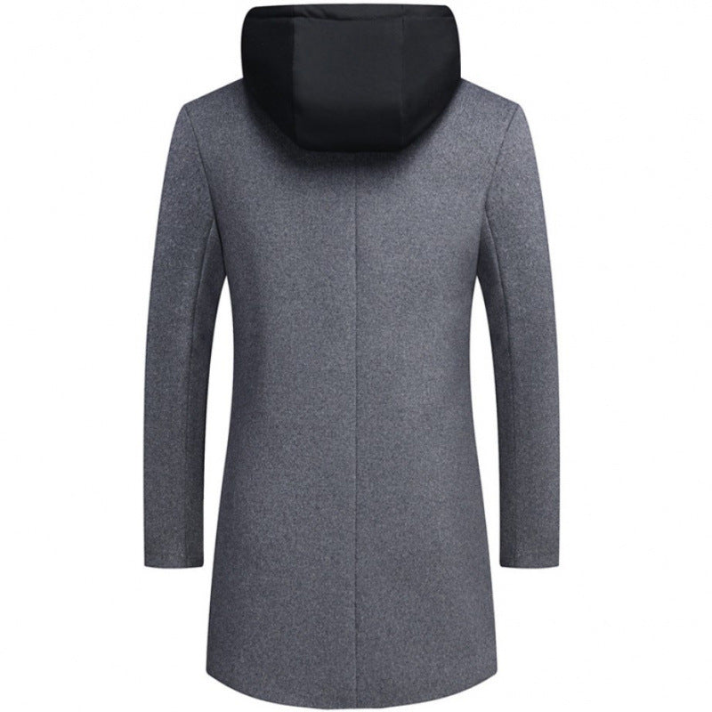 Damen modische Longjacke mit abnehmbarer Kapuze und trendigem Innenfutter EB