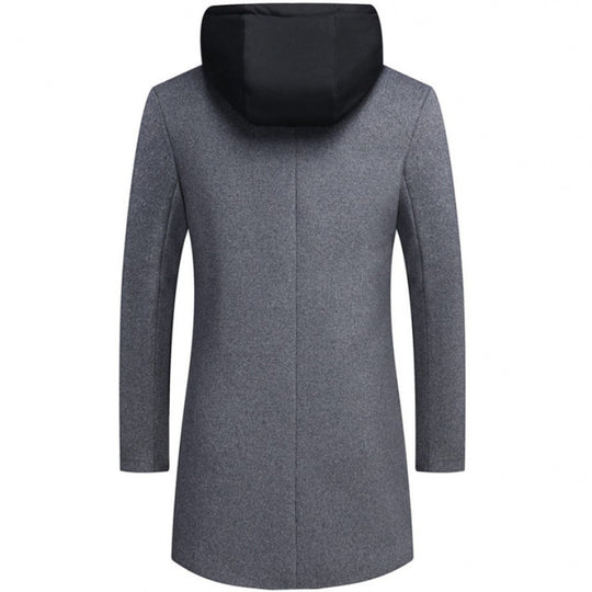Damen modische Longjacke mit abnehmbarer Kapuze und trendigem Innenfutter EB
