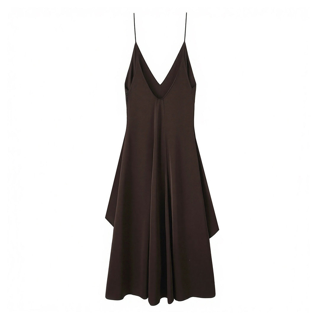 Damen Maxikleid mit asymmetrischem Saum und zartem Drapé EB