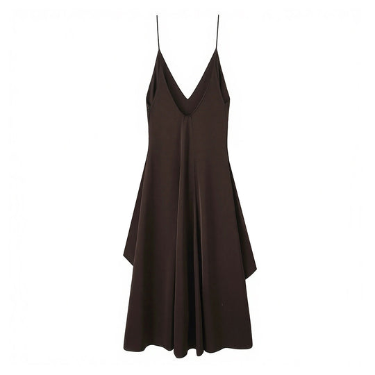 Damen Maxikleid mit asymmetrischem Saum und zartem Drapé EB