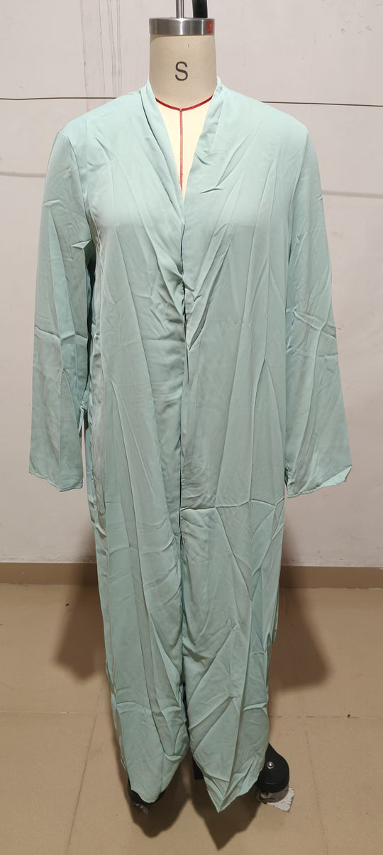 Damen Langer Kaftan‑Mantel mit fließender V‑Ausschnitt Drapierung EB