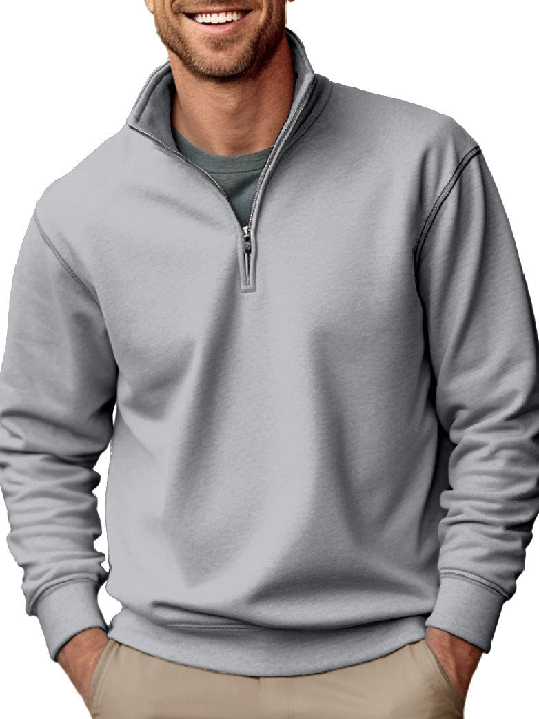 Herren nan Halbzip-Sweatshirt mit Stehkragen und weichem Fleece-Innenfutter EB