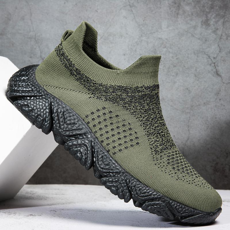 Damen Strick-Sneaker mit hohem Kragen und rutschfester Sohle EB