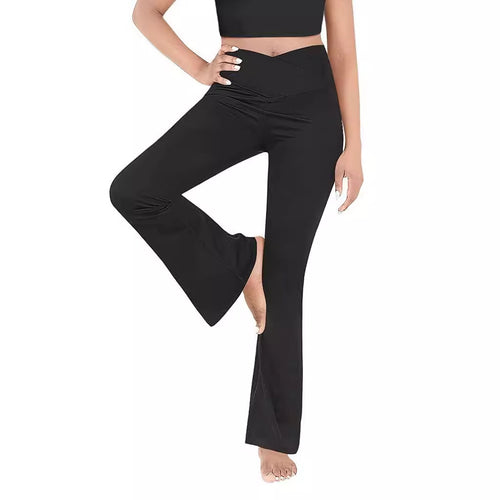 Damen lässige Bootcut-Leggings mit hohem Bund und atmungsaktivem Material EB