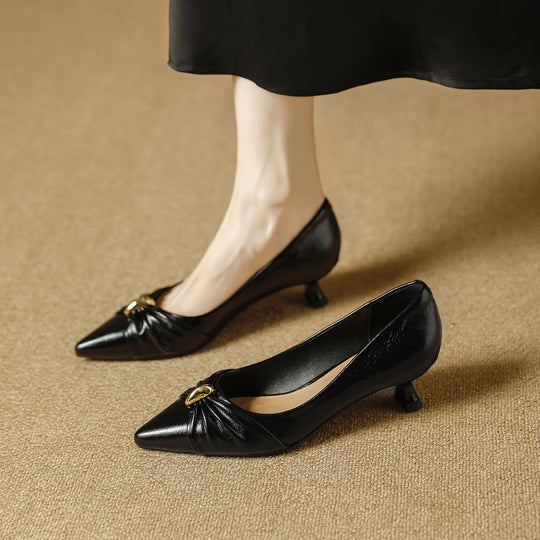 Damen elegante spitze Pumps mit dekorativer Schleife EB