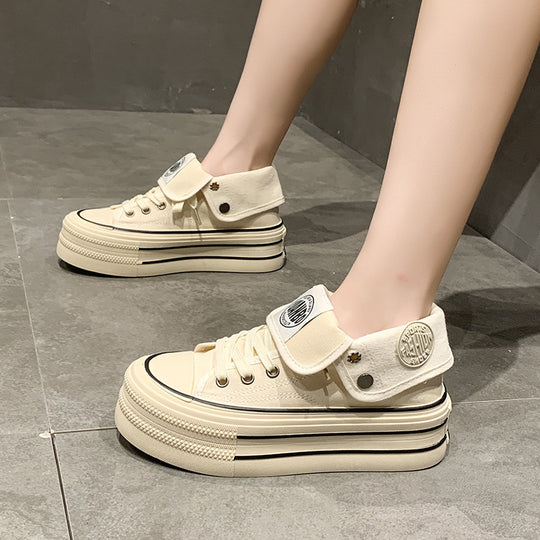 Damen Modische Plateau Sneakers mit hohem Tragekomfort und flexiblem Obermaterial EB