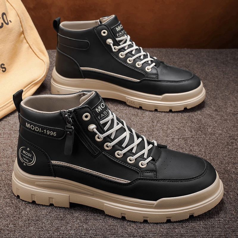 Damen modische High-Top Boots mit praktischer Reißverschlussöffnung und strapazierfähigem Obermaterial EB