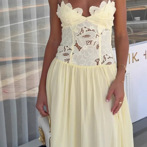 Damen Elegantes Blumendesign Kleid EB