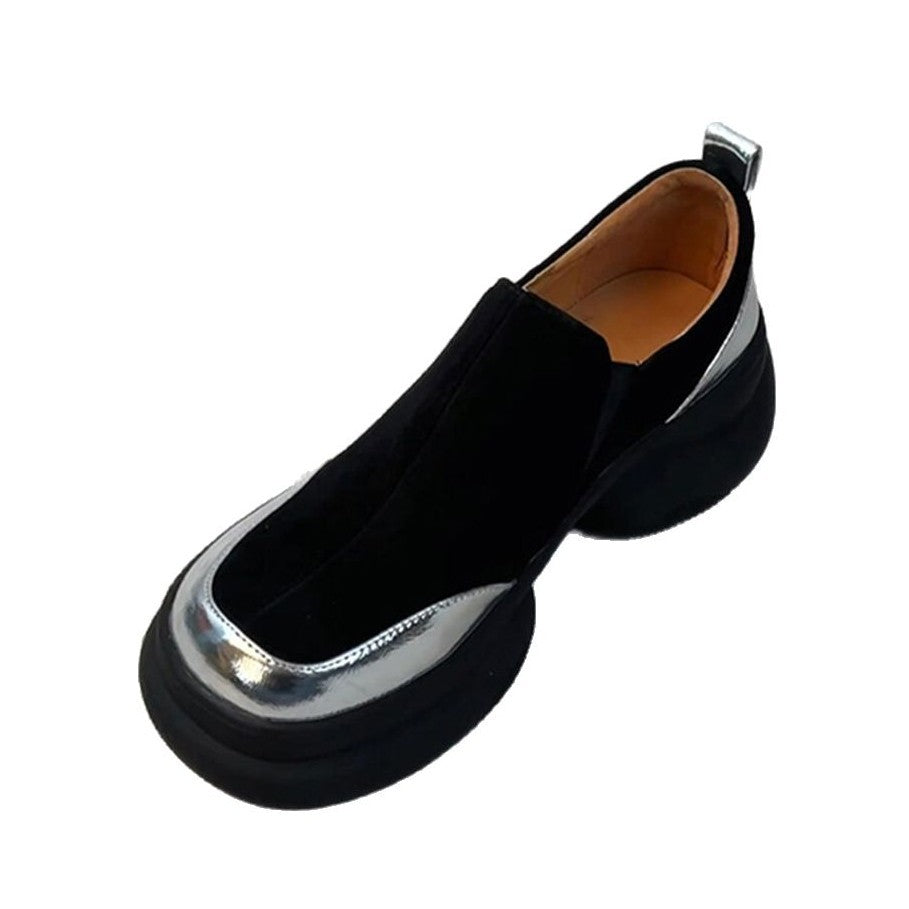 Damen modische Chunky Sneakers mit elastischem Obermaterial und markanter Sohle EB