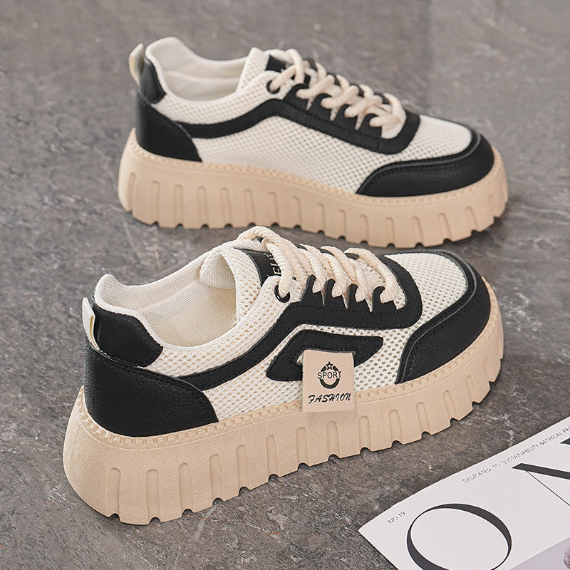 Damen Trendige Sneakers mit dicker rutschfester Sohle und atmungsaktivem Obermaterial EB