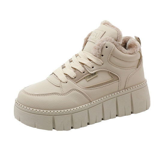 Damen modische High-Top Sneakers mit kuscheligem Innenfutter und sportlichem Design EB
