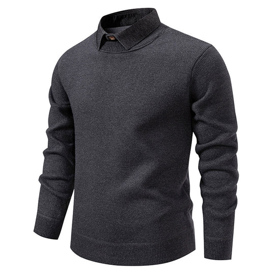 EB | Herren Strickpullover mit Kontrastkragen