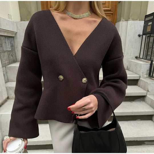 Damen Eleganter Wickelcardigan EB