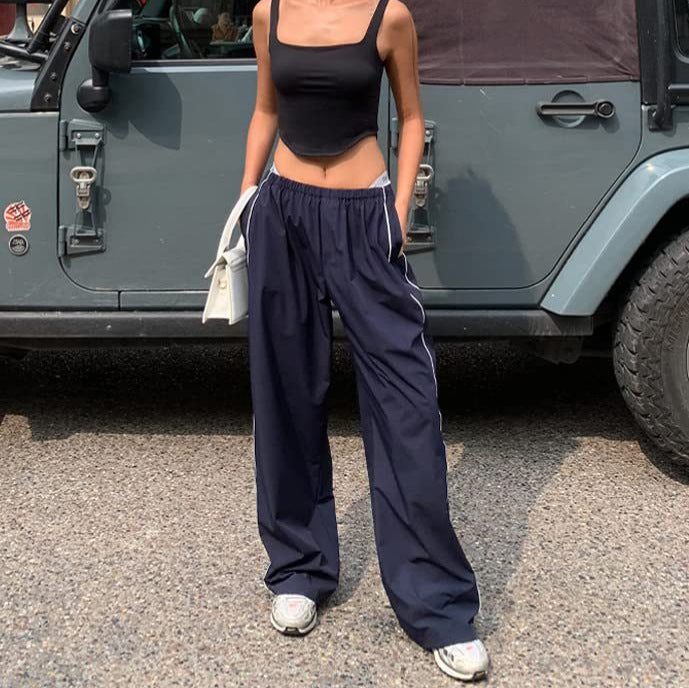 Damen Sportliche Hose mit weitem Schnitt und elastischem Bund EB