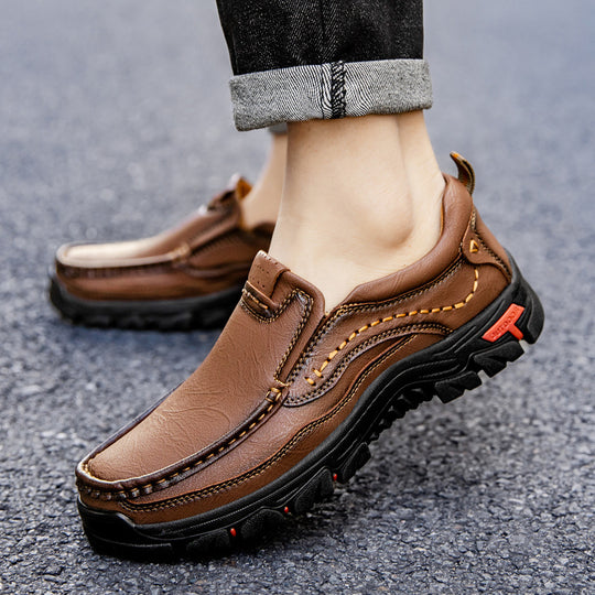 Herren Leder Mokassin mit rutschfester Sohle EB
