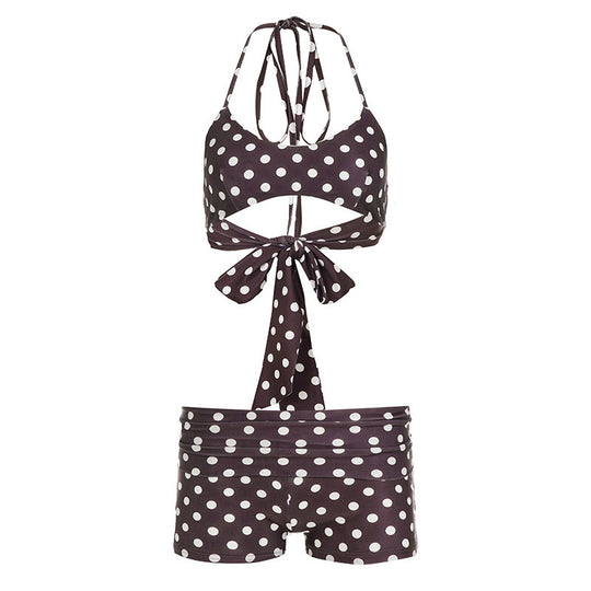 Damen Bikiniset mit verspieltem Punktedesign und eleganten Bindeträgern EB